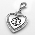 Bordered Medical Heart Charm w/ Black Symbol